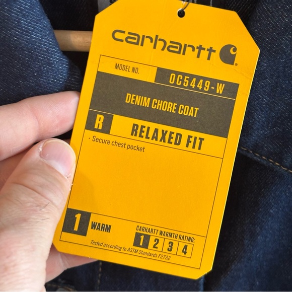 Carhartt Women’s Relaxed Fit Denim Chore Coat NWT Rugged Flex Dark Wash (S 4–6) - Picture 7 of 11